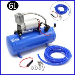 100 PSI DC 12V Air Compressor with 6 Liter Tank Train Air Horn Kit Universal