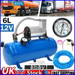 120 Psi Air Compressor With 6 Liter Tank For Air Horn Train Truck Rv With5m Hose