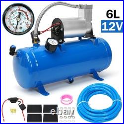 120 Psi Air Compressor With 6 Liter Tank For Air Horn Train Truck Rv With5m Hose