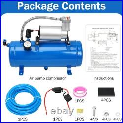 120 Psi Air Compressor With 6 Liter Tank For Air Horn Train Truck Rv With5m Hose