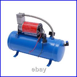 12V Air Compressor 100psi with 6 Liter Tank for Air Horn Truck RV Tire Full Kit
