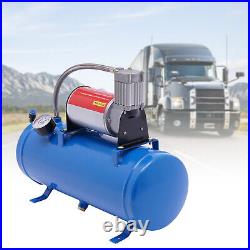 12V Air Compressor 100psi with 6 Liter Tank for Air Horn Truck RV Tire Full Set