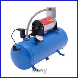 12v Air Compressor 100psi Train Air Horn Kit Tool With Universal 6 Liter Tank