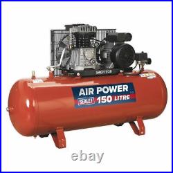 150 Litre Air Compressor Sealey SAC1153B Belt Drive 3HP Cast Cylinder Garage DIY