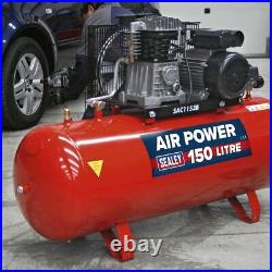 150 Litre Air Compressor Sealey SAC1153B Belt Drive 3HP Cast Cylinder Garage DIY