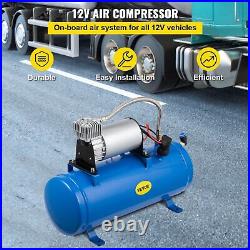 150 Psi DC 12v Air Compressor With 6 Litre Tank For Train Horns Motor-home Tires