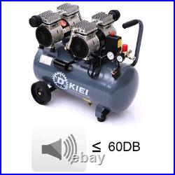 1500w Silent Portable 50Litre Air Compressor 3.5HP Oil Free 8 Bar Low Noise GREY