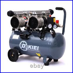 1500w Silent Portable 50Litre Air Compressor 3.5HP Oil Free 8 Bar Low Noise GREY