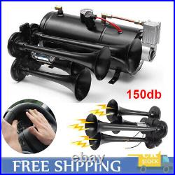 150DB Air Compressor 4 Trumpet With 6 Liter Tank 12V For Train Air Horn Kit