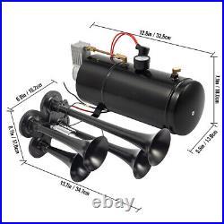 150DB Air Compressor 4 Trumpet With 6 Liter Tank 12V For Train Air Horn Kit