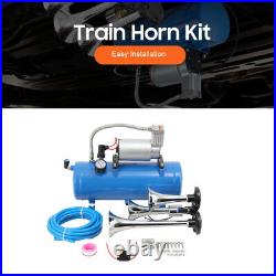 150dB Air Compressor 4 Trumpet With 6 Liter Tank 12V Train Air Horn Kit 150PSI