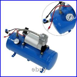 150psi 12V Air Compressor & 6 Liter Tank Tyre Inflator Pump For Air Horn Train