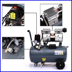 2.5 hp Silent Inflator Pump Powerful 25 litre air tank oil-free pump compressor