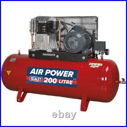 200 Litre Belt Drive Air Compressor 2-Stage Pump System 5.5hp Motor 3 Phase
