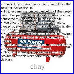 200 Litre Belt Drive Air Compressor 2-Stage Pump System 5.5hp Motor 3 Phase