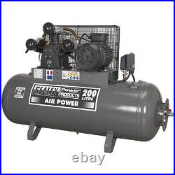 200 Litre Belt Drive Air Compressor 3 Phase 5.5hp Motor Triple Cylinder Pump