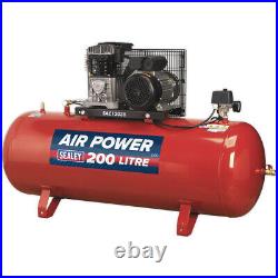 200 Litre Belt Drive Air Compressor 3hp Motor 1/2 Inch BSP Female Tap Outlet