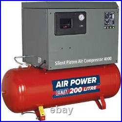 200 Litre Low Noise Belt Drive Air Compressor Single Phase 3hp Electric Motor