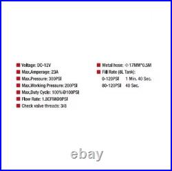 200Psi Air Compressor With 8 Liter Tank 12V For Air Horn Train Truck Rv Pick Up