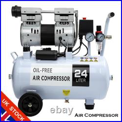 24L Air Compressor Litres Oil Free Low Noise 1.0 HP 8Bar 116psi 900W 80L/Min