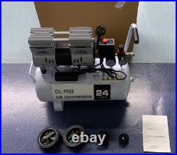 24L Air Compressor Litres Oil Free Low Noise 1HP 8Bar 116psi 9.6 CFM 1600 PRM 24L Air Compressor Litres Oil Free Low Noise 1HP 8Bar 116psi 9.6 CFM 1600 PRM