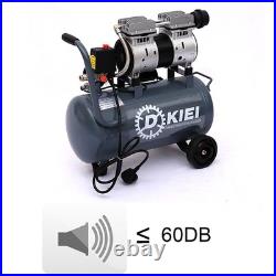 25 Litre Silent Air Tank Oil-free Pump Compressor with 2 Wheels 2.5 HP 8 CFM 60db