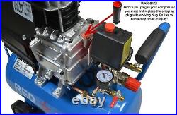 25L Ltr Litre Air Compressor 4 CFM 2.5HP 8 Bar Portable 2800rpm + 5pc Air Kit