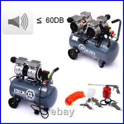 25L Noiseless Quiet Oil-Free Steel Tank Air Compressor 25 Litre 2.5HP 8CFM 60dB