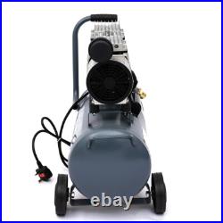 25Litre Air Compressor Oil Free Silent 2.5HP 1400RPM 8CFM Portable Machine Wheel