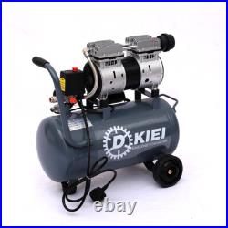25Litre Air Compressor Oil Free Silent 2.5HP 1400RPM 8CFM Portable Machine Wheel