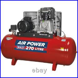 270 Litre Belt Drive Air Compressor 2-Stage Pump System 7.5hp Motor 3 Phase