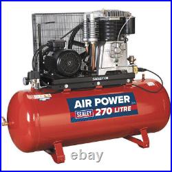 270 Litre Belt Drive Air Compressor 2-Stage Pump System with 10hp Motor