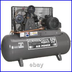 270 Litre Belt Drive Air Compressor 3 Phase 7.5hp Motor Triple Cylinder Pump