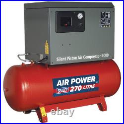 270 Litre Low Noise Belt Drive Air Compressor 2 Stage Pump System 5.5hp Motor