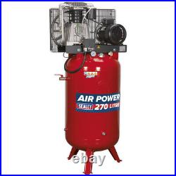 270 Litre Vertical Belt Drive Air Compressor 2-Stage Pump 7.5hp Motor