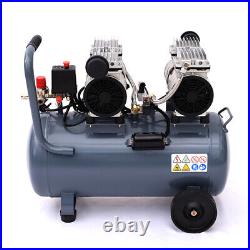 50 Litre Air Compressor Garage Low Noise Oil Free 9.6CFM 3.5HP 1400RPM with Wheels