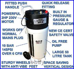 50 Litre Air Compressor Vertical Oil Free Tank 145PSI 240V Autojack Portable