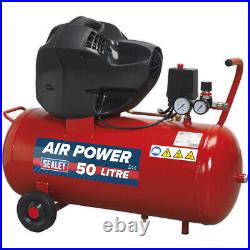 50 Litre Oil Free Air Compressor V-Twin Direct Drive 3hp Motor Air Regulator
