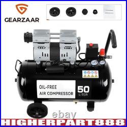 50 Litre Oil Free Silent Air Compressor Low Noise 220V/ 50HZ 1600RPM Black New