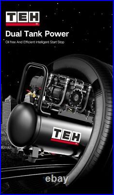 50L Air Compressor Litres Oil Free Low Noise 4HP 8Bar 116psi 14.8CFM 420L/mi