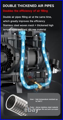 50L Air Compressor Litres Oil Free Low Noise 4HP 8Bar 116psi 14.8CFM 420L/mi