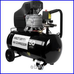 50L Litre ltr 9.6CFM 2.5HP & 5 Piece Tool Kit New Portable Air Compressor UK