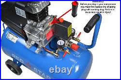 50L Ltr Litre Air Compressor 4 CFM 2.5HP 8 Bar Portable 2800rpm + 5pc Air Kit