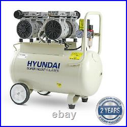 50L Ltr Litre Air Compressor Silent 2 x 750w 2HP 100PSI 7BAR Oil Free Portable