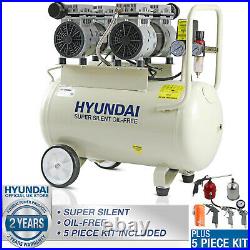 50L Ltr Litre Air Compressor Silent 2 x 750w 2HP 100PSI Oil Free Portable