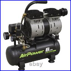6 Litre Direct Drive Air Compressor Low Noise Automatic Pressure Cut-Out