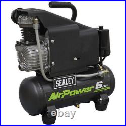 6 Litre Direct Drive Air Compressor Twin Gauge Display Compact & Portable