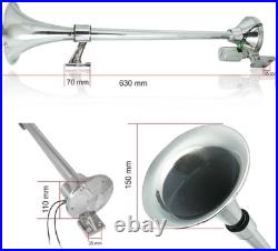 63cm Trumpet Air Horn 12V 150dB Car Truck Rv With 150 Psi 6 Liter Air Compressor