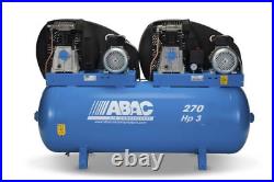 ABAC 270 Litre Belt Driven Air Compressor 10 BAR 27.6CFM PRO A39 270 FM3 Tandem
