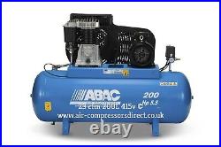 Abac Pro B5900B 200L FT5.5 3 Phase 23cfm 5.5HP 200 Litre Air Compressor inc vat